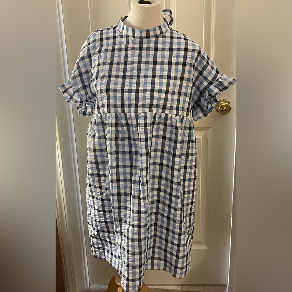 Cotton Emporium checked seersucker dress